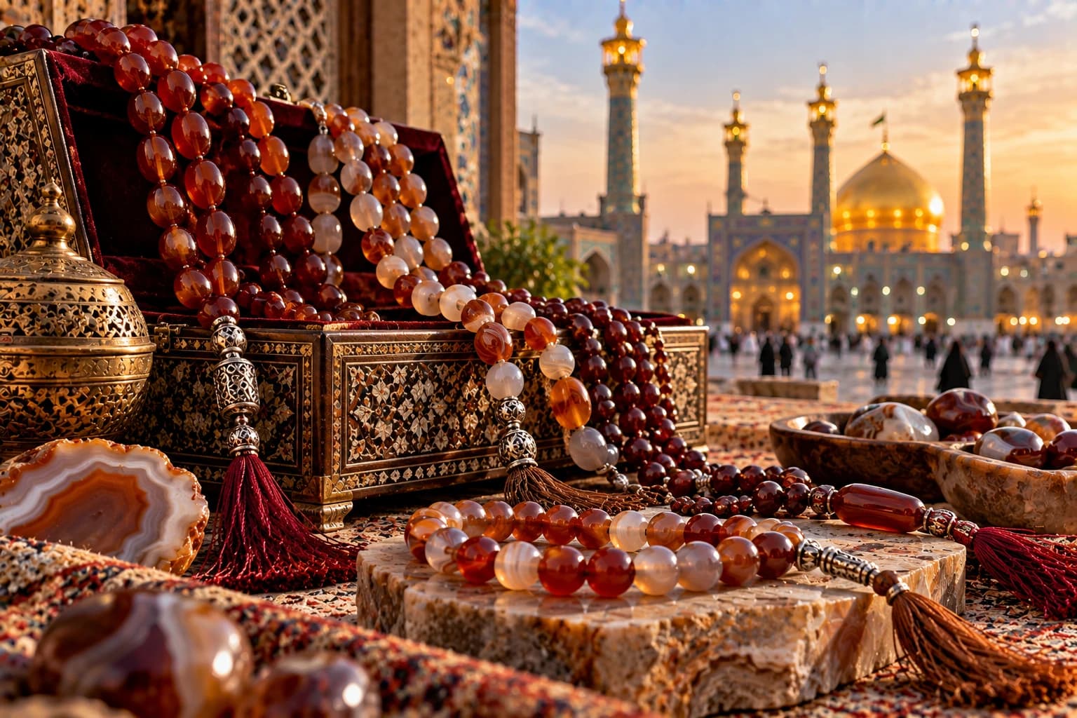 تسبیح عقیق - سوغات قم